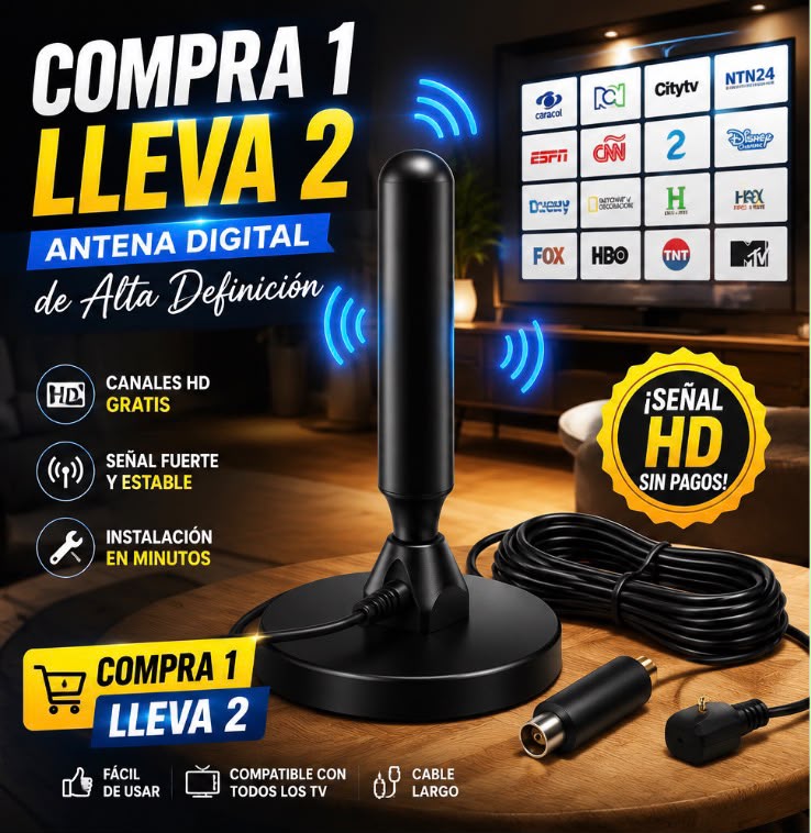 🔥 📡 ¡PROMOCIÓN ESPECIAL 2x1! Lleva 2 Antenas Digitales HDTV por el Precio de 1📡🔥